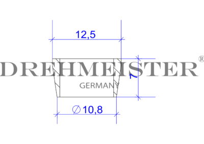 Technische Zeichnung von einem DREHMEISTER Schneidring für Flexleitung 6mm